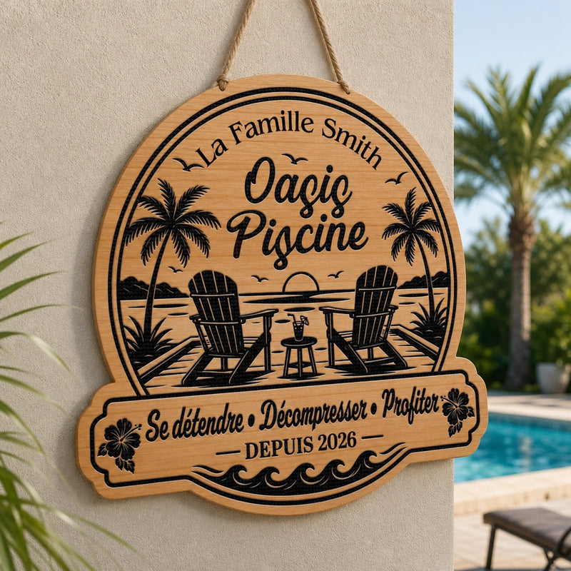 Panneau En Bois Personnalisé – Cadeau pour Couple, Famille – Ici on savoure