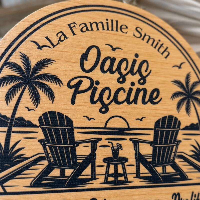 Panneau En Bois Personnalisé – Cadeau pour Couple, Famille – Ici on savoure