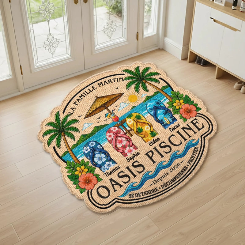 Paillasson Personnalisé – Cadeau d'été Pour  Famille – Soleil et Temps en Famille