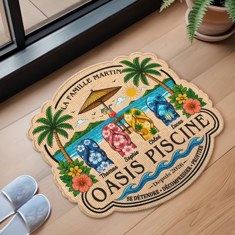 Paillasson Personnalisé – Cadeau d'été Pour  Famille – Soleil et Temps en Famille