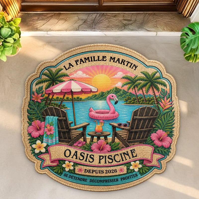 Paillasson Personnalisé – Cadeau d'été Pour  Famille, Couple – Jours Ensoleillés, Cœurs Joyeux
