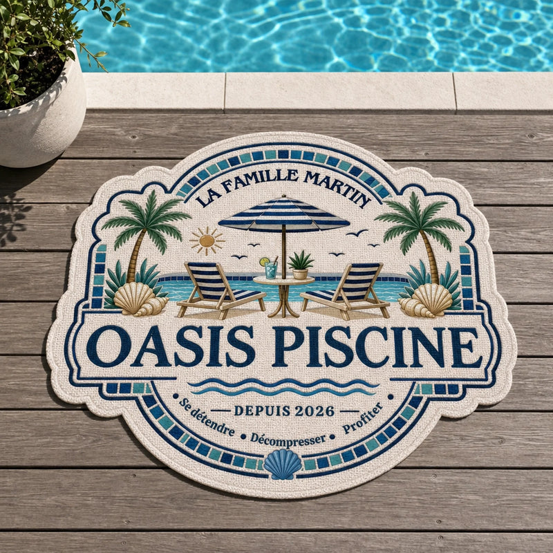 Paillasson Personnalisé – Cadeau d'été Pour  Famille – Bienvenue au paradis