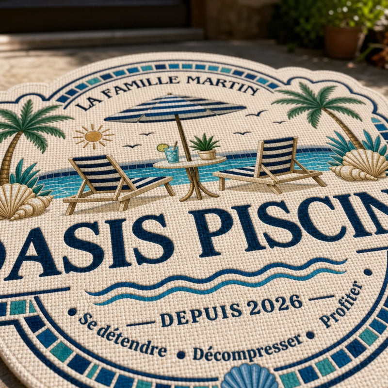 Paillasson Personnalisé – Cadeau d'été Pour  Famille – Bienvenue au paradis