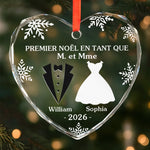 Ornement En Verre Personnalisé – Cadeau De Noël Pour Couple, Mari, Femme – Ensemble pour Noël