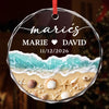 Ornement En Verre Personnalisé – Cadeau de Noël pour fiancés et mariés - Notre histoire d'amour