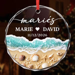 Ornement En Verre Personnalisé – Cadeau de Noël pour Couple - Notre histoire d'amour