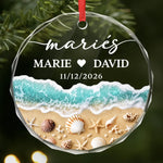 Ornement En Verre Personnalisé – Cadeau de Noël pour Couple - Notre histoire d'amour