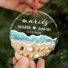 Ornement En Verre Personnalisé – Cadeau de Noël pour fiancés et mariés - Notre histoire d'amour