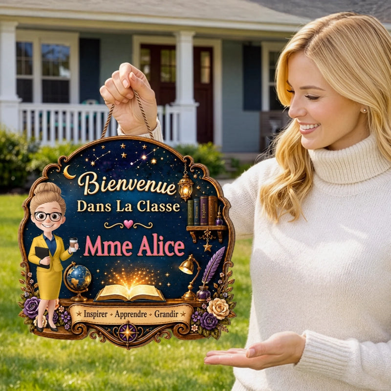 Panneau En Bois Personnalisé – Cadeau Pour Maîtresse, Enseignante – Belle et puissante