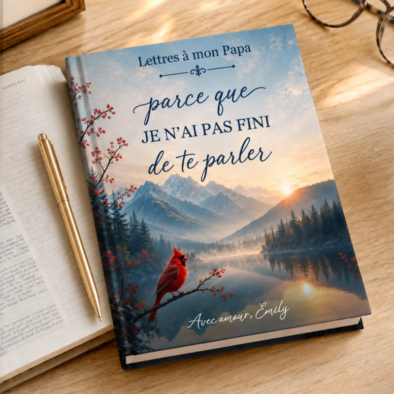 Journal Relié Personnalisé – Cadeau de Condoléances pour Maman, Papa et la Famille – À Jamais dans Nos Cœurs