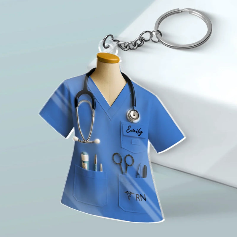 Porte-clés en Acrylique Personnalisé – Cadeau pour Infirmièrel – Un Cœur Rempli de Bienveillance