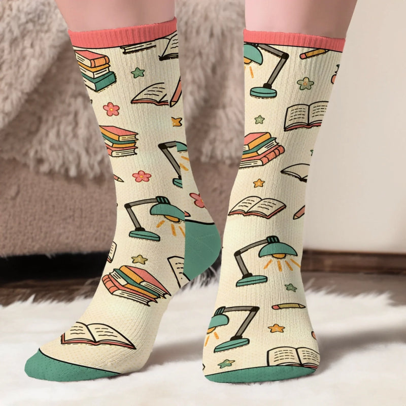 Chaussettes Personnalisées – Cadeaux Littéraires Pour Amoureux Des Livres, Rats De Bibliothèque Et Lecteurs – Je Préférerais Lire