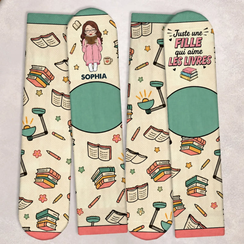 Chaussettes Personnalisées – Cadeaux Littéraires Pour Amoureux Des Livres, Rats De Bibliothèque Et Lecteurs – Je Préférerais Lire