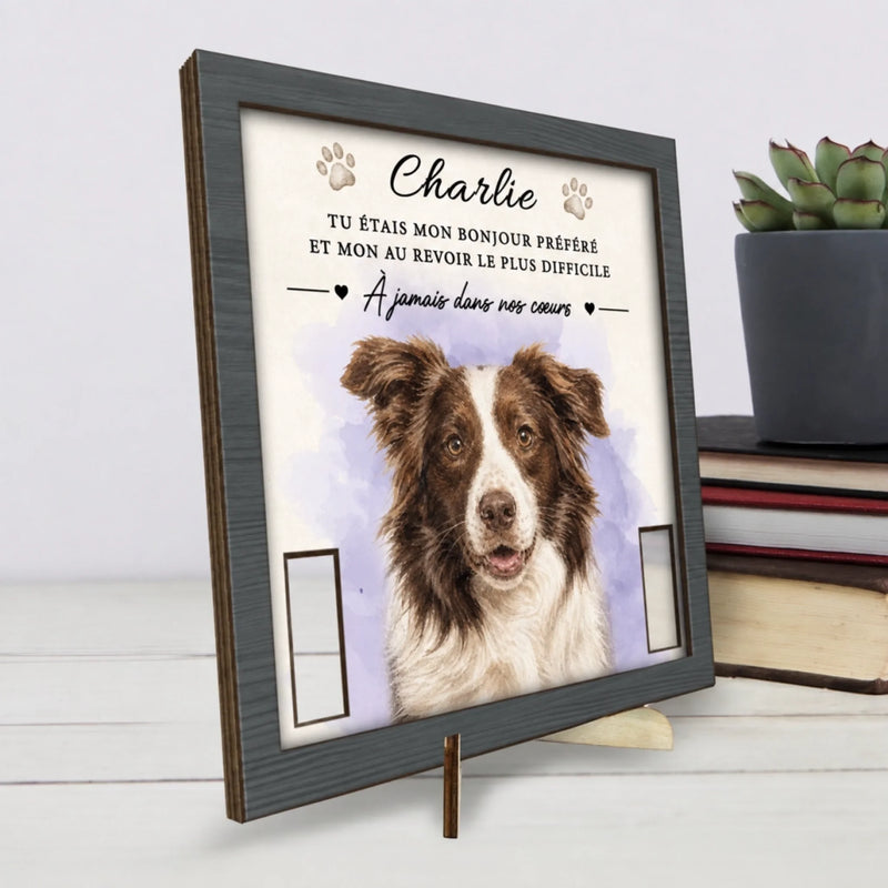 Plaque Commémorative Personnalisée avec Photo - Cadeau Commémoratif pour Propriétaire d’Animal - À Jamais Dans Nos Cœurs
