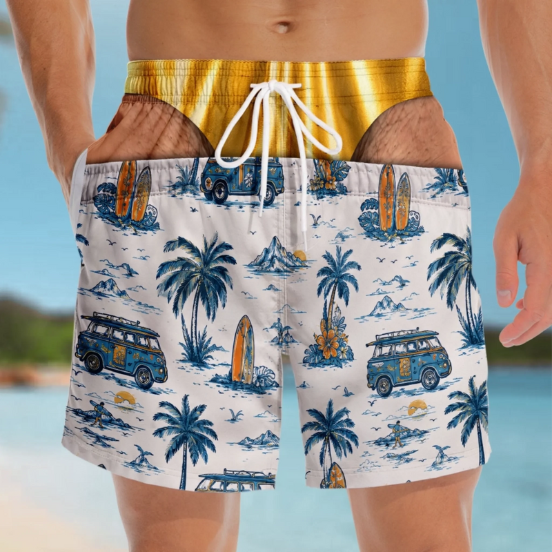 Short de Bain Homme Personnalisé – Cadeau Rigolo pour Homme – Attention : Convoi Exceptionnel