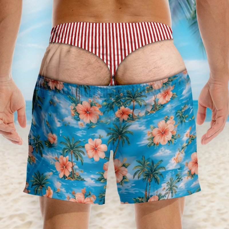 Short de Bain Homme Personnalisé – Cadeau Rigolo pour Homme – Attention : Convoi Exceptionnel