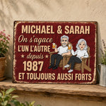 Panneau Métallique Personnalisé – Cadeau D’Anniversaire Pour Couple – Ensemble Depuis Le Premier Jour