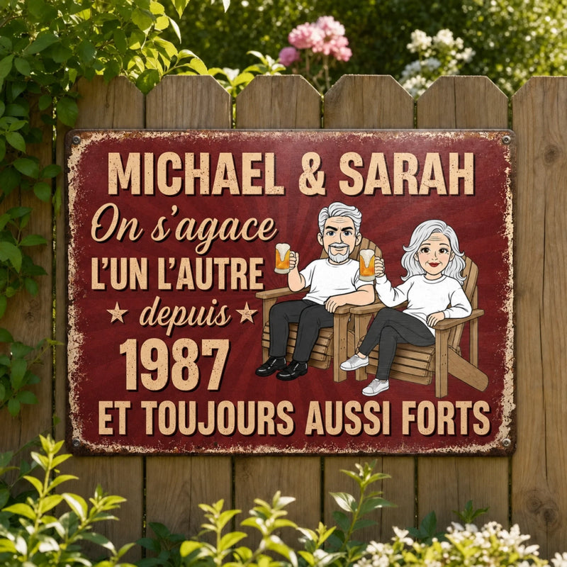Panneau Métallique Personnalisé – Cadeau D’Anniversaire Pour Couple – Ensemble Depuis Le Premier Jour