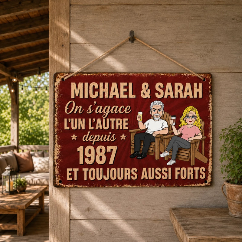 Panneau Métallique Personnalisé – Cadeau D’Anniversaire Pour Couple – Ensemble Depuis Le Premier Jour