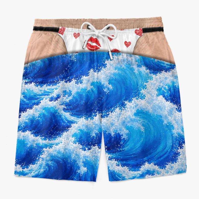 Short de Bain Homme Personnalisé – Cadeau Rigolo pour Homme – Propulsé Par des Blagues de Papa