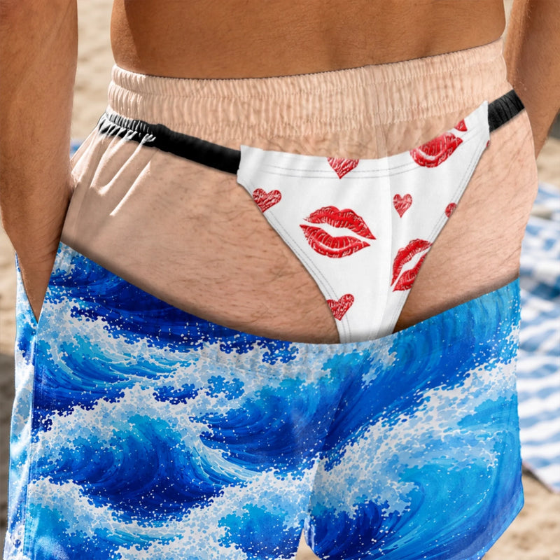 Short de Bain Homme Personnalisé – Cadeau Rigolo pour Homme – Propulsé Par des Blagues de Papa