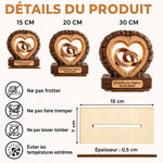 Plaque en Bois 2 Couches Personnalisée avec Support – Cadeau D’anniversaire De Mariage Pour Couple – À Toi Pour Toujours