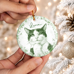 Ornement En Céramique Personnalisé Avec Photo – Cadeau De Noël Pour Les Amoureux Des Animaux, Des Chiens Et Des Chats – Pour Toujours Une Partie De Nous