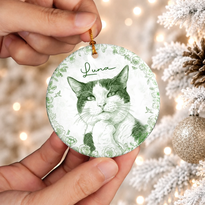 Ornement En Céramique Personnalisé Avec Photo – Cadeau De Noël Pour Les Amoureux Des Animaux, Des Chiens Et Des Chats – Pour Toujours Une Partie De Nous