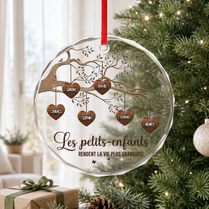 Ornement En Verre Personnalisé – Cadeau De Noël Pour Mamie, Maman Et La Famille – Chaque Maison A Besoin D’Une Mamie