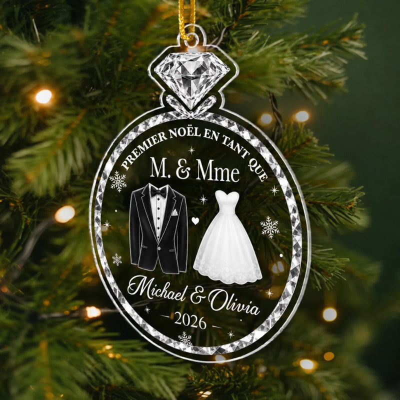 Ornement En Acrylique Personnalisé – Cadeau De Noël Pour Couple, Mari, Femme - Briller De Mille Feux Comme Un Diamant D’Amour