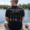 T-Shirt Imprimé Au Dos Personnalisé – Cadeau Pour Papa, Papi – La Meilleure Équipe De Pêche