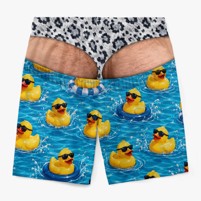 Short de Bain Homme Personnalisé – Cadeau Rigolo pour Homme – Soleil De Sortie, Jambes À L’Air