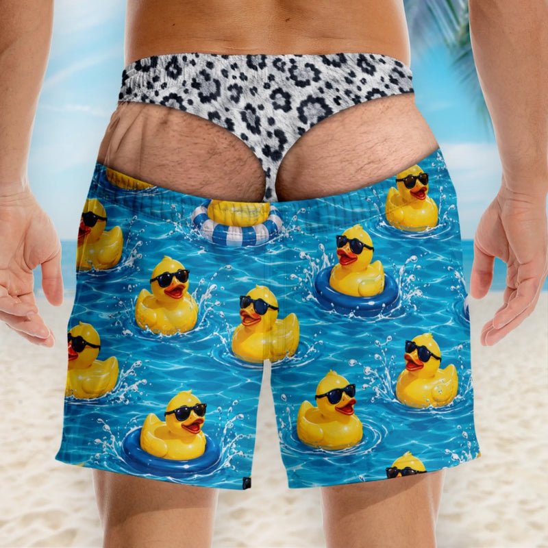 Short de Bain Homme Personnalisé – Cadeau Rigolo pour Homme – Soleil De Sortie, Jambes À L’Air