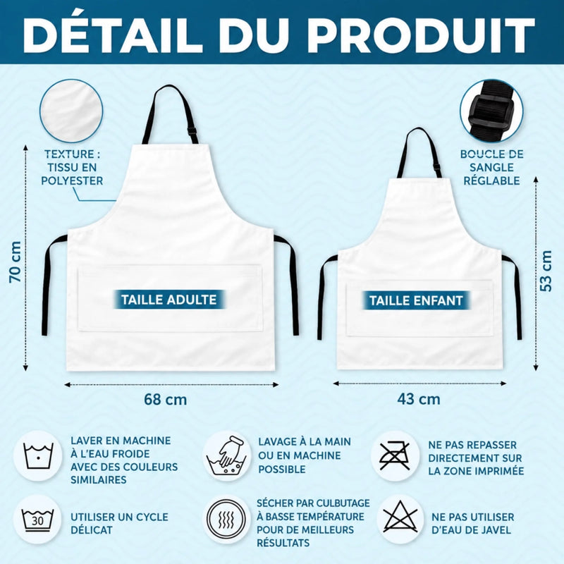 Tablier Personnalisé Avec Poche – Cadeau Pour Homme – Roi Du Barbecue