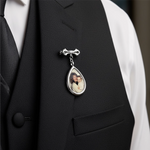 Broche en Forme de Larme Personnalisée avec Photo - Cadeau Commémoratif - Toujours Gardé dans Mon Cœur