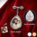 Broche en Forme de Larme Personnalisée avec Photo - Cadeau Commémoratif - Toujours Gardé dans Mon Cœur