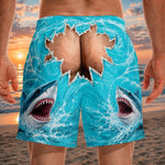 Short de Bain Homme Personnalisé – Cadeau Rigolo pour Homme – Attention Aux Requins