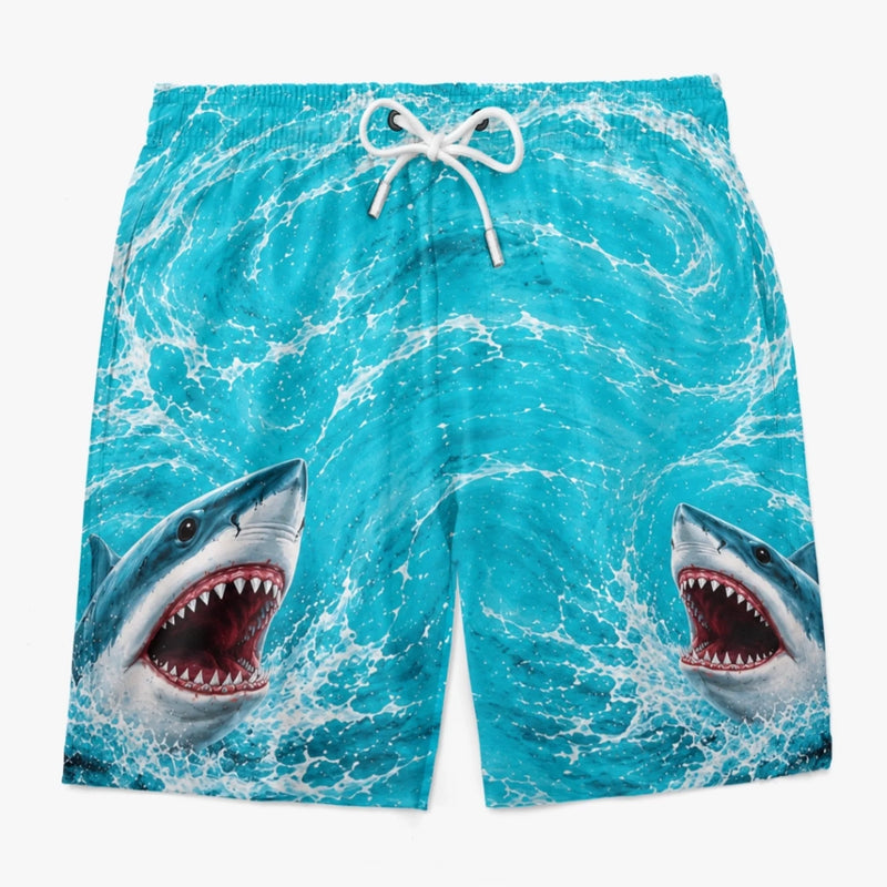 Short de Bain Homme Personnalisé – Cadeau Rigolo pour Homme – Attention Aux Requins