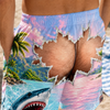 Short de Bain Homme Personnalisé – Cadeau Rigolo pour Homme – Attention Aux Requins