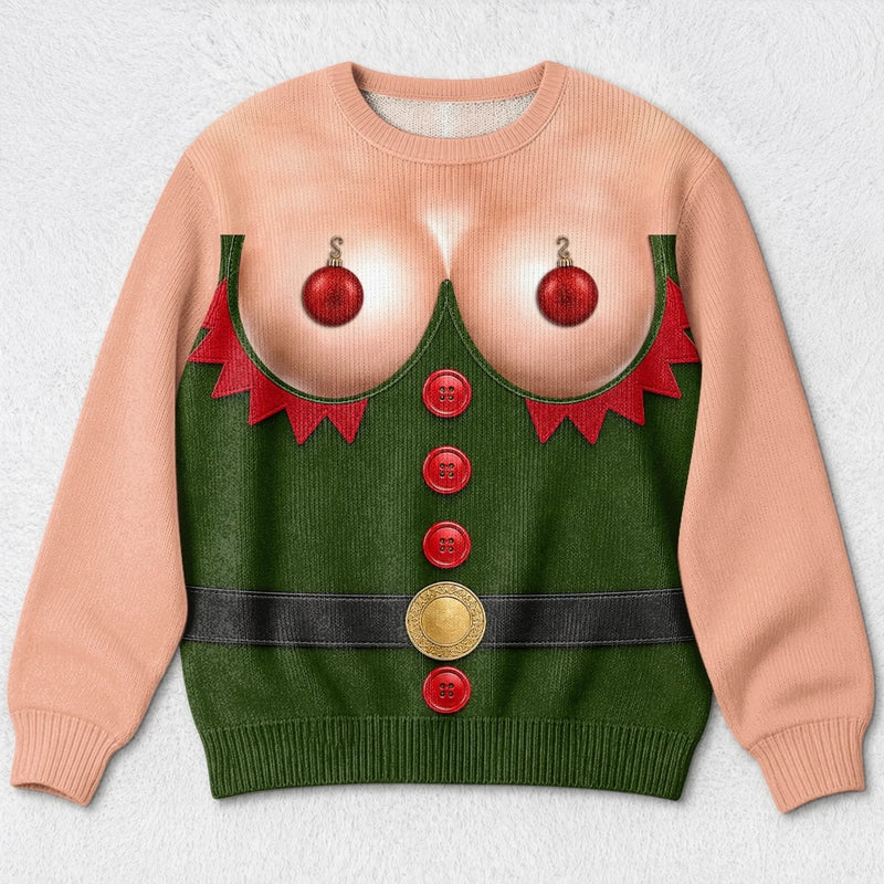 Sweat Unisexe De Noël Moche Personnalisé – Cadeau De Noël Pour Homme - Lutine Mode Activé