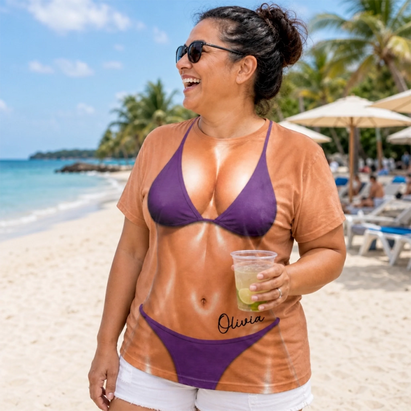 T-shirt Personnalisé Imprimé Intégral – Cadeau Pour Sœur, Bestie, Meilleure Amie - Confiance Gorgée De Soleil
