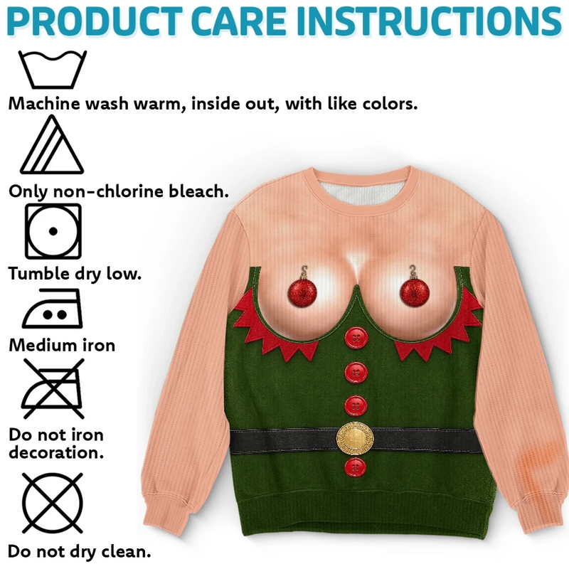Sweat Unisexe De Noël Moche Personnalisé – Cadeau De Noël Pour Femme - Lutine Mode Activé