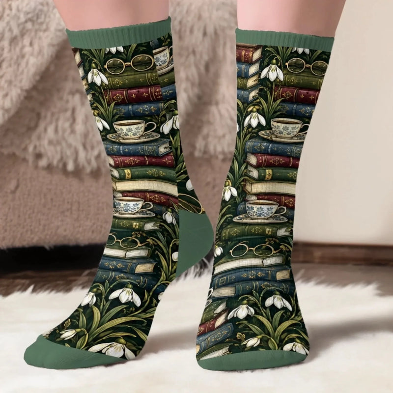 Chaussettes Personnalisées – Cadeaux Littéraires Pour Amoureux Des Livres, Rats De Bibliothèque Et Lecteurs – Juste Moi Et Mon Livre