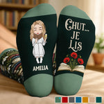Chaussettes Personnalisées – Cadeaux Littéraires Pour Amoureux Des Livres, Rats De Bibliothèque Et Lecteurs – Juste Moi Et Mon Livre