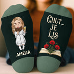 Chaussettes Personnalisées – Cadeaux Littéraires Pour Amoureux Des Livres, Rats De Bibliothèque Et Lecteurs – Juste Moi Et Mon Livre