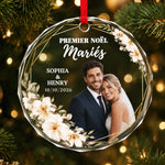Ornement En Verre Personnalisé – Cadeau De Noël Pour Couple, Mari, Femme - Premier Noël Ensemble