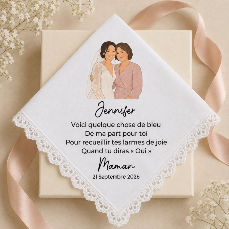 Mouchoir Personnalisé - Cadeau De Mariage Pour La Mariée, La Fille - Pour Tes Larmes De Joie