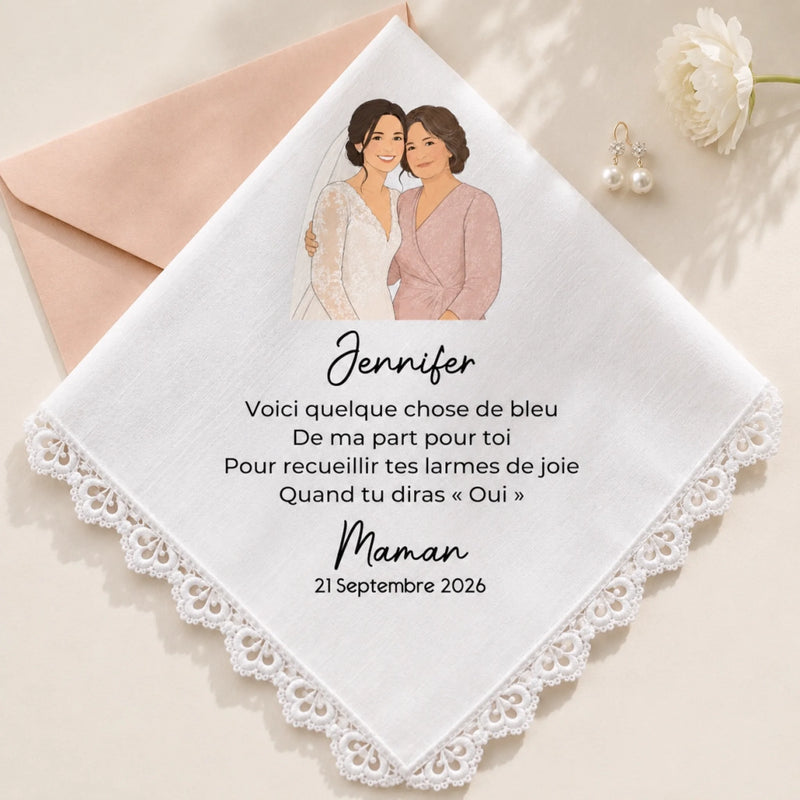 Mouchoir Personnalisé - Cadeau De Mariage Pour La Mariée, La Fille - Pour Tes Larmes De Joie
