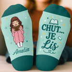 Chaussettes Personnalisées – Cadeaux Littéraires Pour Amoureux Des Livres, Rats De Bibliothèque Et Lecteurs – Laisse-moi Lire En Paix