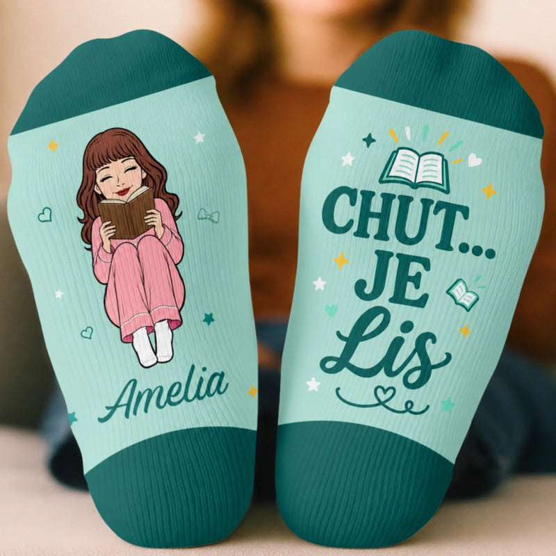Chaussettes Personnalisées – Cadeaux Littéraires Pour Amoureux Des Livres, Rats De Bibliothèque Et Lecteurs – Laisse-moi Lire En Paix